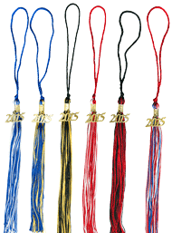 2 color tassels with dated charm
