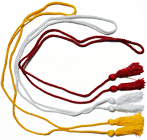 Honors cords in red, white and gold