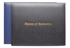 blue and black gold debossed diploma covers
