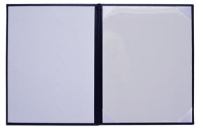 white paper and white moire fabric diploma cover linings